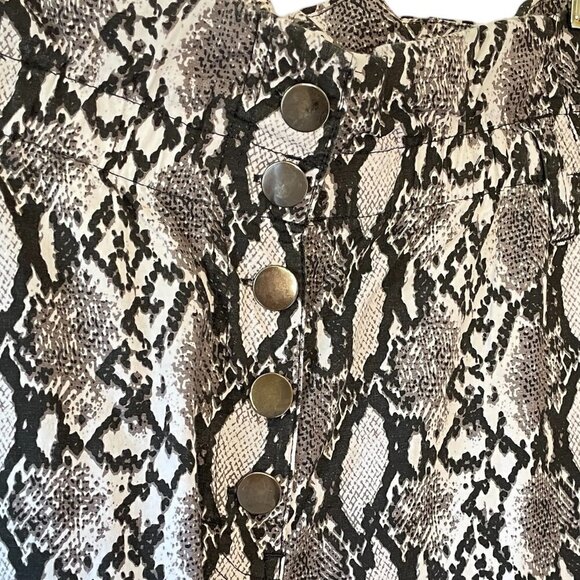 TAXI Junior's Snakeskin Ankle Jeggings Button Fly Elastic Paper Bag Waist  Large - Picture 3 of 8